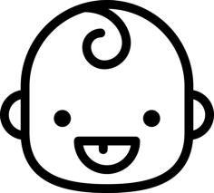 Happy Baby Line Tracing Svg Vector, Free Vectors File
